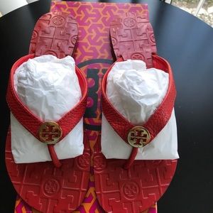 Leather flip flop red in god condición